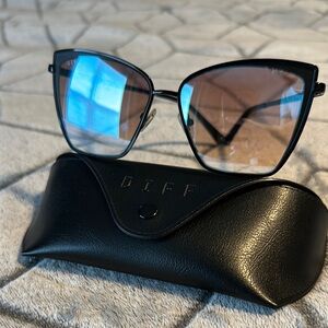 Black Sunglasses with Blue Lenses